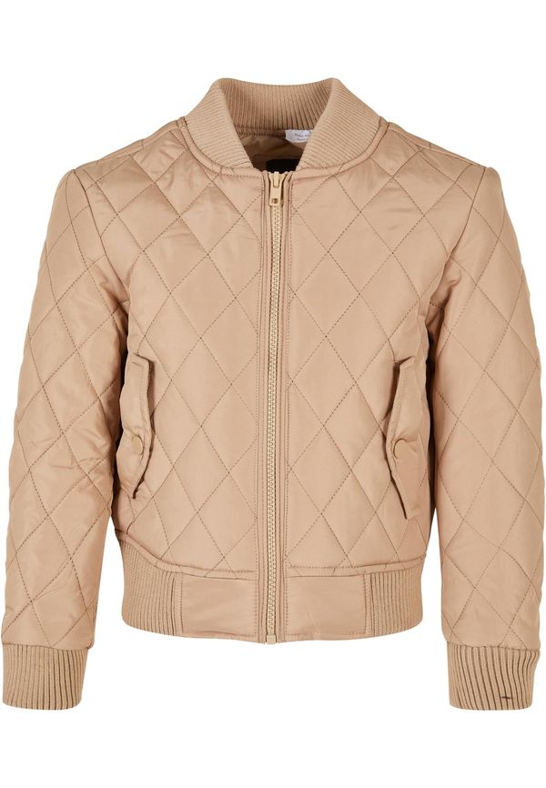 Urban Classics Kids Girls' Diamond Quilt Nylon Union Jacket Beige