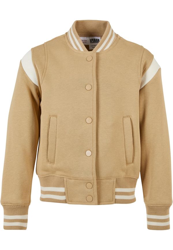 Urban Classics Kids Girls' inset College Sweat Jacket union beige/white sand