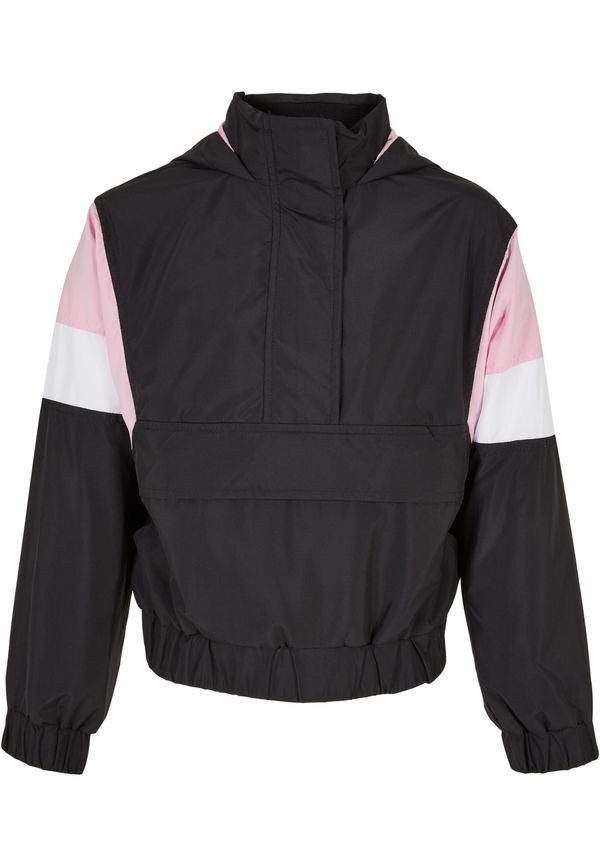 Urban Classics Kids Girls' Light 3-Tone Tug of Choice Jacket Black/Girls Pink/White