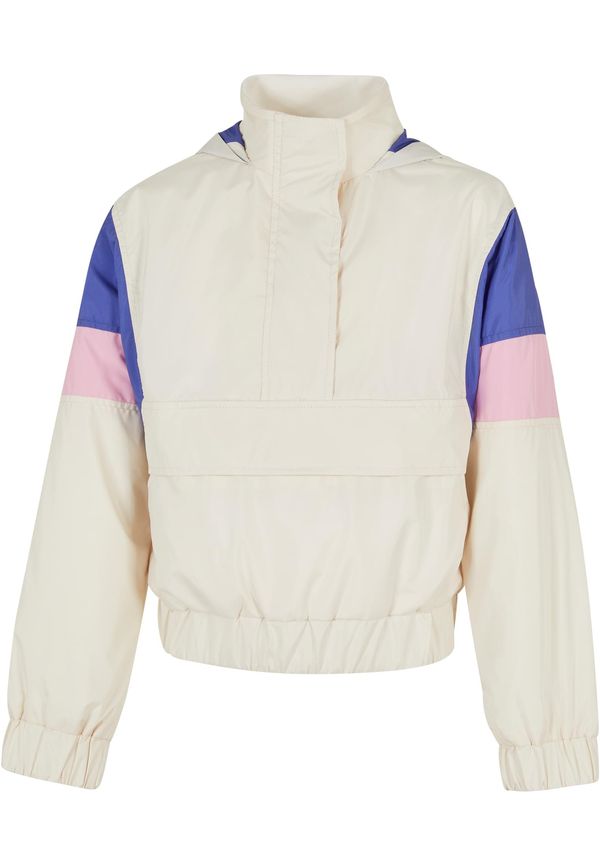 Urban Classics Kids Girls' Light 3-Tone Tug of Choice Jacket White Sand/Purpleday/Girlypink