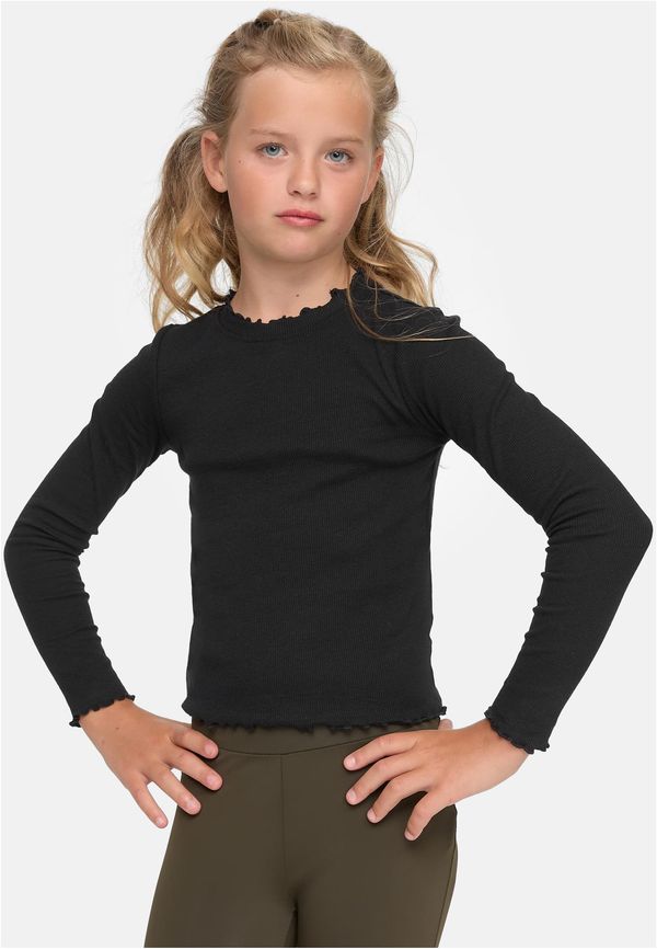 Urban Classics Girls' Long Sleeve Short Rib Black