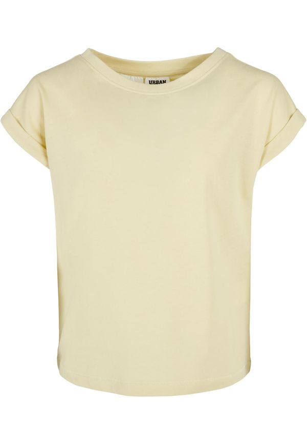 Urban Classics Kids Girls' Organic Extended Shoulder T-Shirt - Soft Yellow