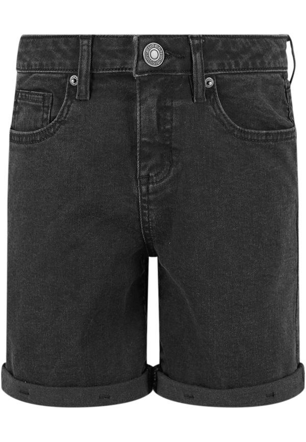 Urban Classics Kids Girls' Organic Stretch Denim 5 Pocket Shorts - Black