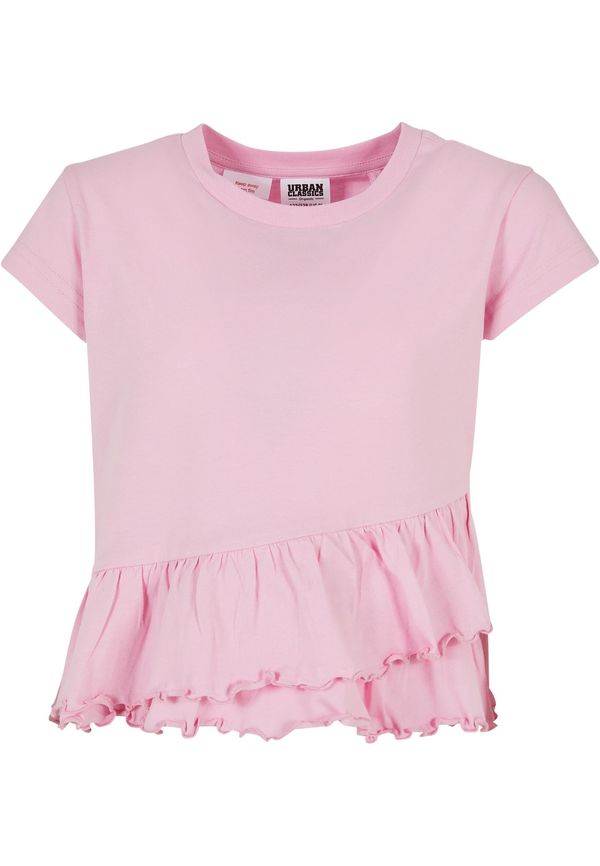 Urban Classics Kids Girls' Organic T-Shirt Volant Girls Pink