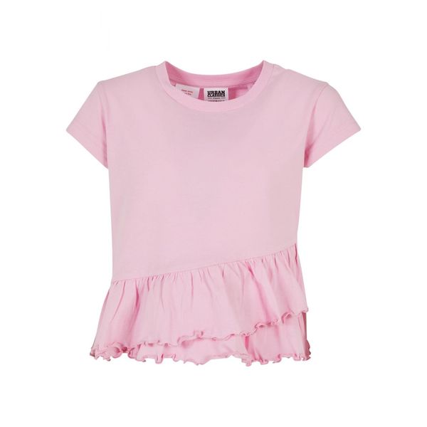 Urban Classics Girls' Organic T-Shirt Volant Girls Pink