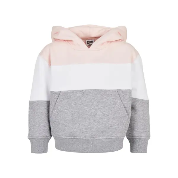 Urban Classics Girls' oversize 3-tone sweatshirt light pink/white/grey