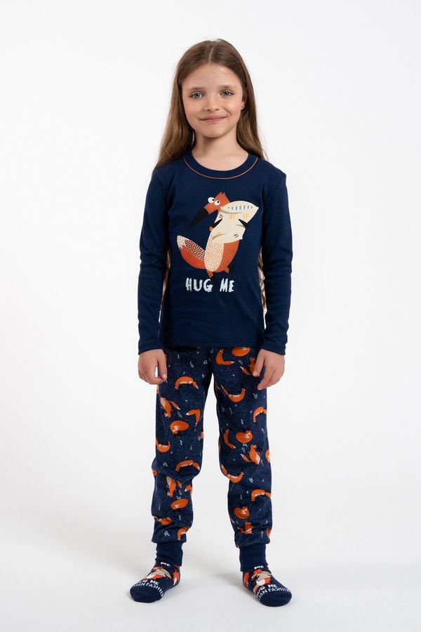 Italian Fashion Girl's pyjamas Wasilla, long sleeves, long pants - navy blue/print