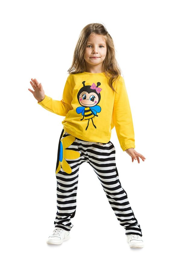 Denokids Girl's set Denokids CFF-19S1-165/Yellow Black White