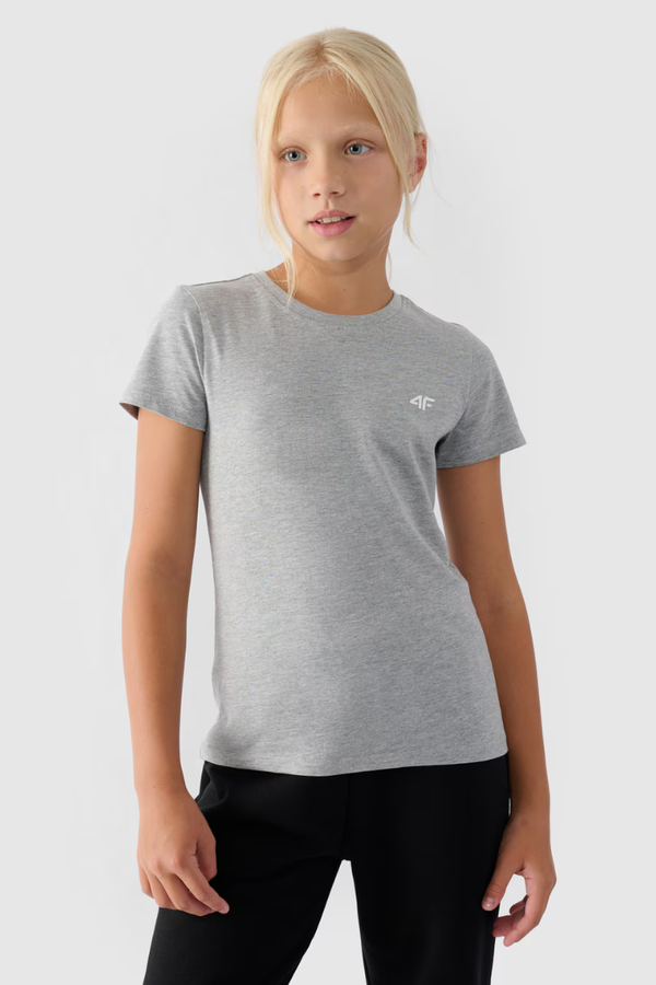 4F Girls Smooth Cotton T-shirt Gray 4F 4FJWMM00TTS