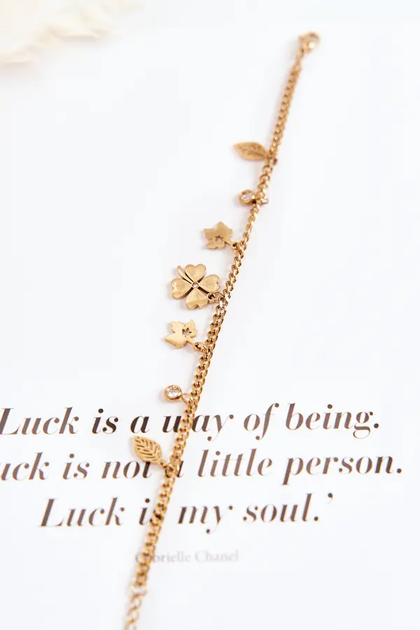 Glam Chic Glam Chic zapestnica z deteljo in listi