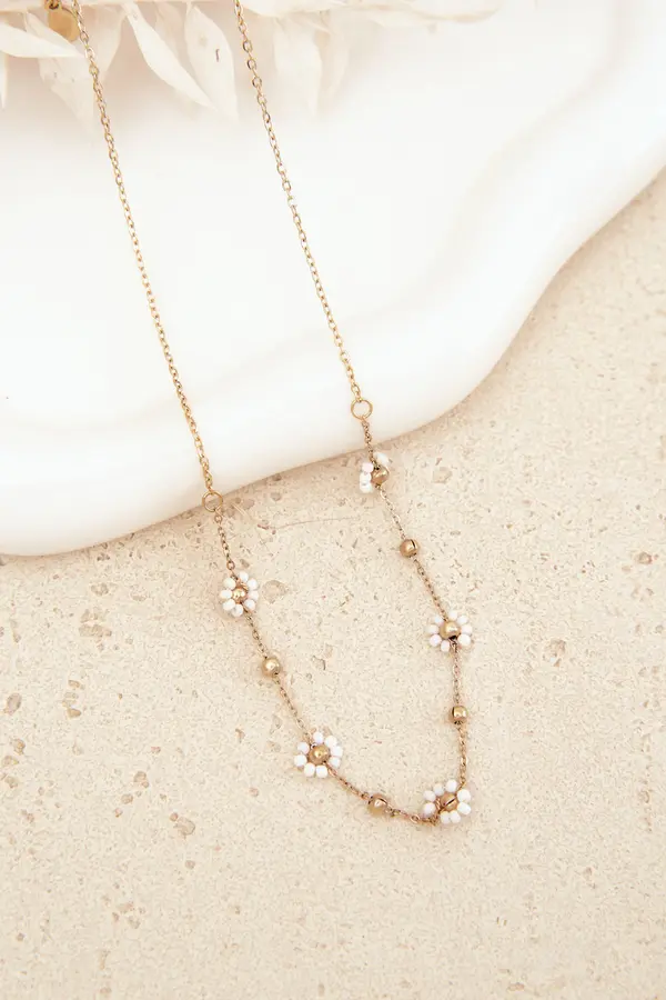 Glam Chic Glamurozna šik ogrlica s cvetjem