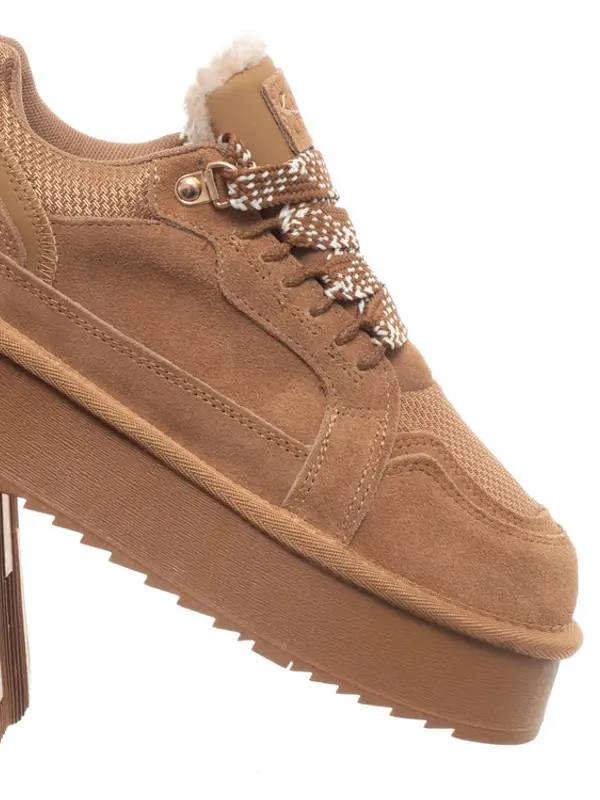 SOLO SOPRANI COUTURE Gležnarji z vezalkami v kamelji barvi