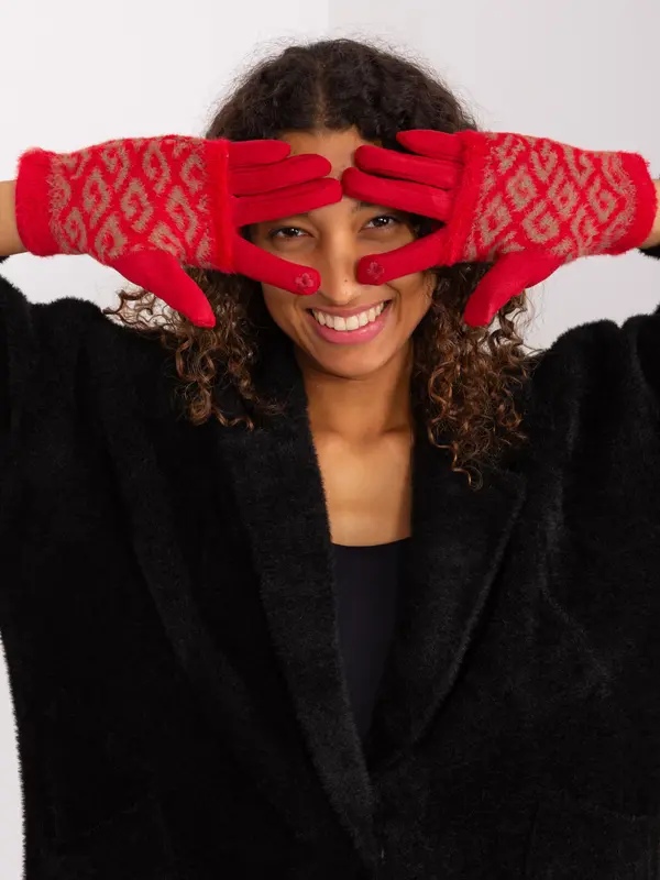 Wool Fashion Italia Gloves-AT-RK-2310.61-Red