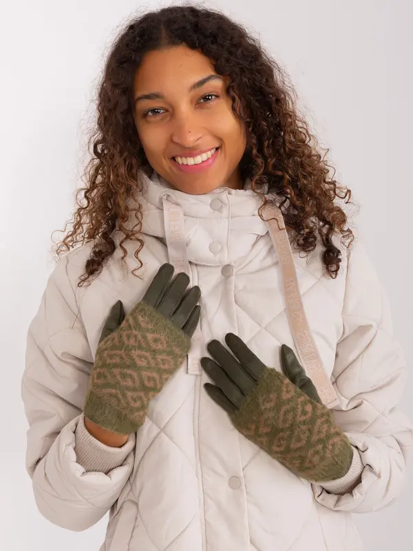 Wool Fashion Italia Gloves-AT-RK-2310.89-khaki