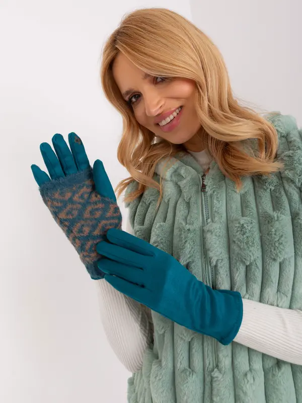 Wool Fashion Italia Gloves-AT-RK-2310.93-Turquoise