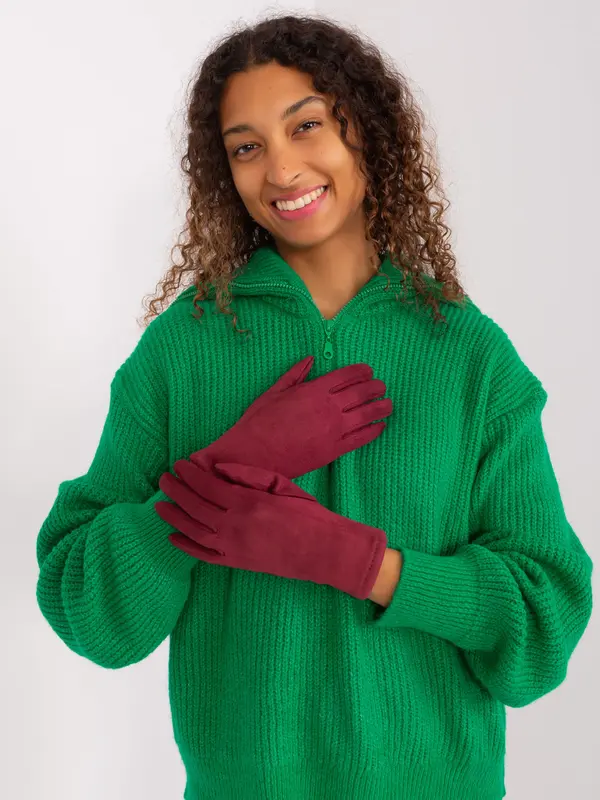 Wool Fashion Italia Gloves-AT-RK-2370.95-burgundy