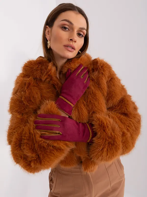 Wool Fashion Italia Gloves-AT-RK-238601.25P-burgundy