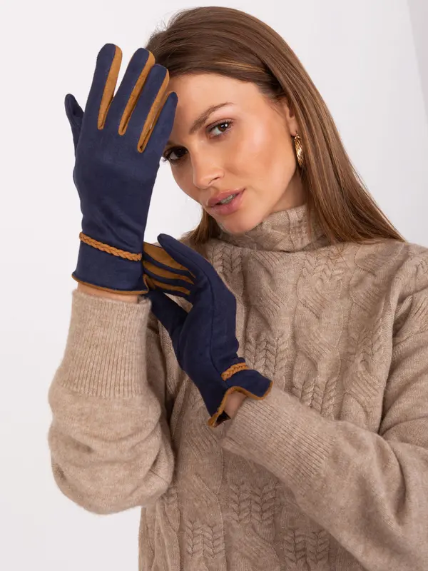 Wool Fashion Italia Gloves-AT-RK-238601.31P-navy blue