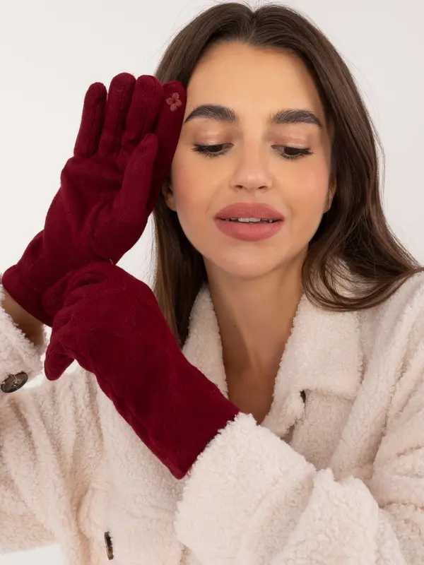 Wool Fashion Italia Gloves-AT-RK-23901.22-burgundy