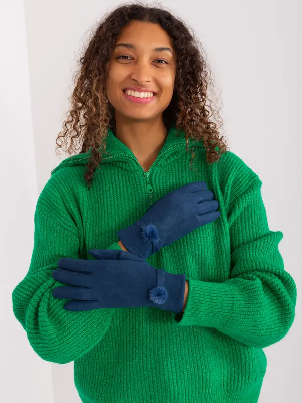 Wool Fashion Italia Gloves-AT-RK-23904.27-dark blue