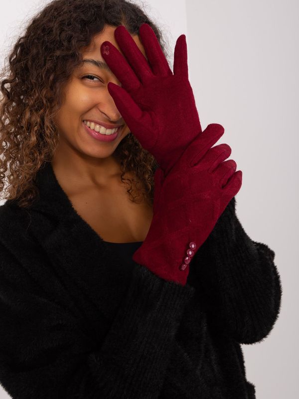 Wool Fashion Italia Gloves-AT-RK-239302.10X-burgundy