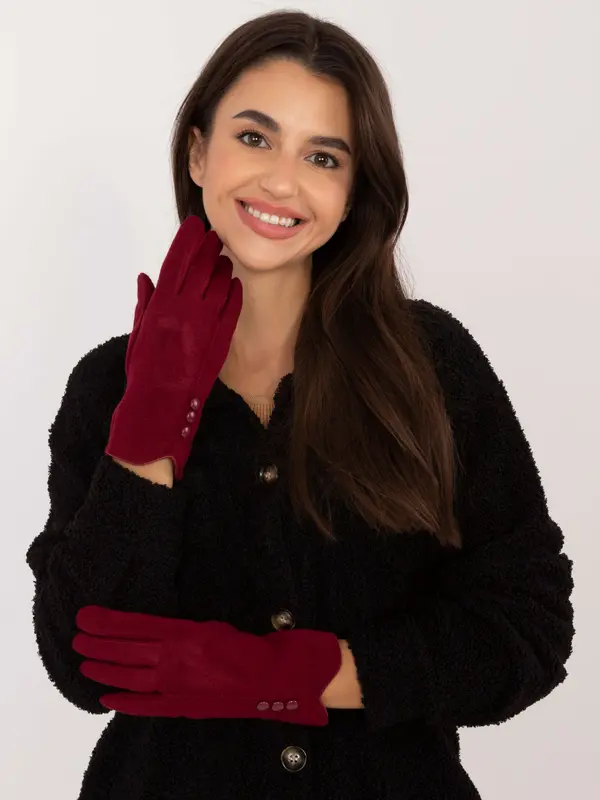 Wool Fashion Italia Gloves-AT-RK-239503.31-burgundy