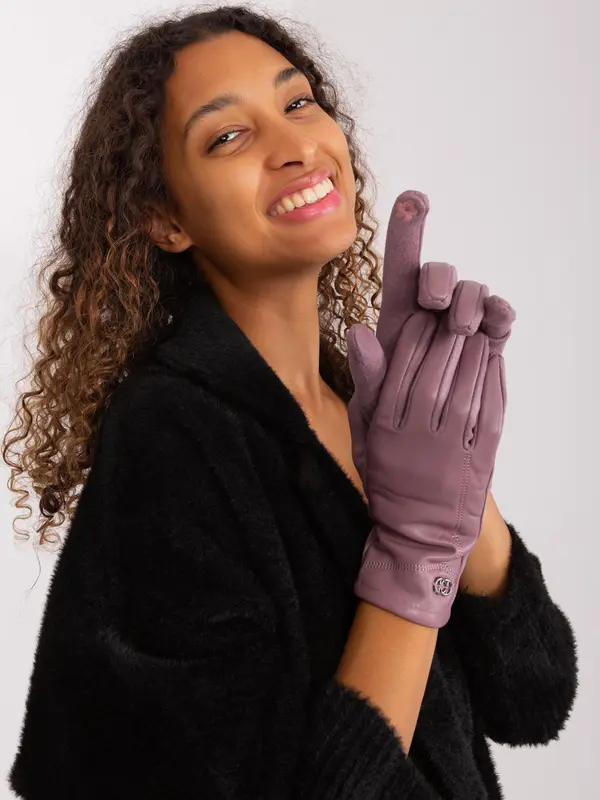 Wool Fashion Italia Gloves-AT-RK-239801.11-purple