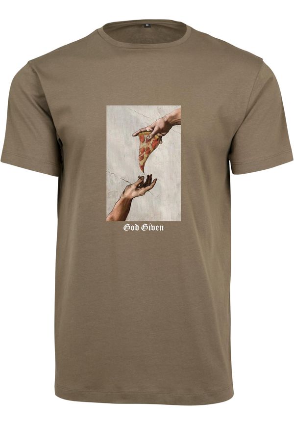 MT Men God Given Olive Pizza Tee