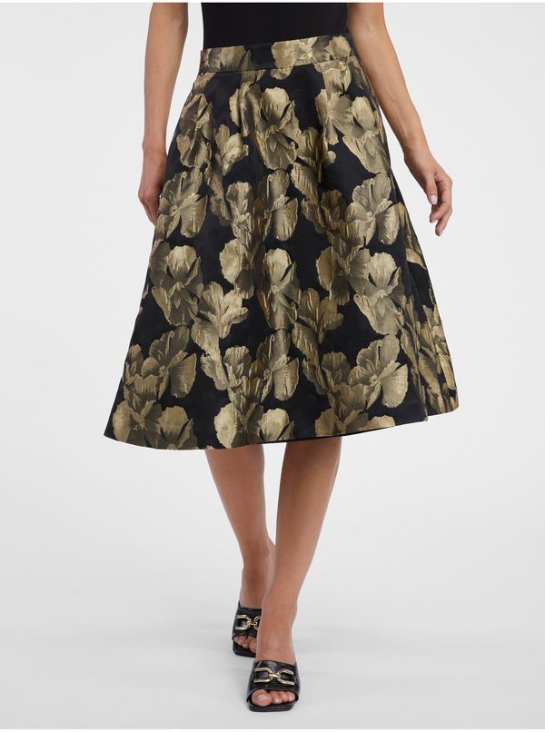 Orsay Gold-black women's floral skirt ORSAY