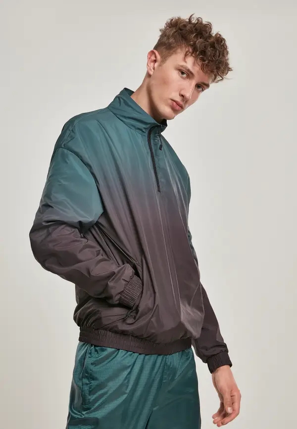 Urban Classics Gradient Pull Over Jacket Black/Bottle Green