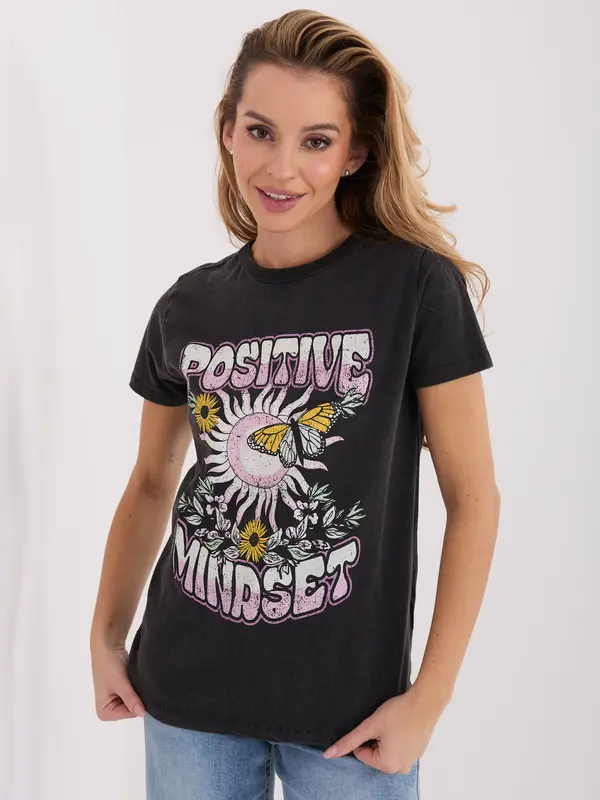 EIGHT 2 NINE Grafitna majica z napisom