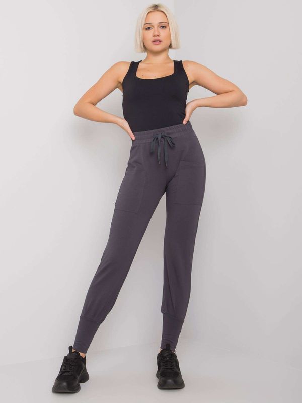 Fashionhunters Graphite sweatpants with zippers Cindy RUE PARIS