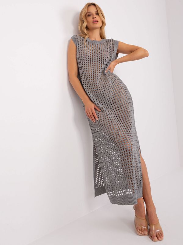 Fashionhunters Gray maxi dress for summer