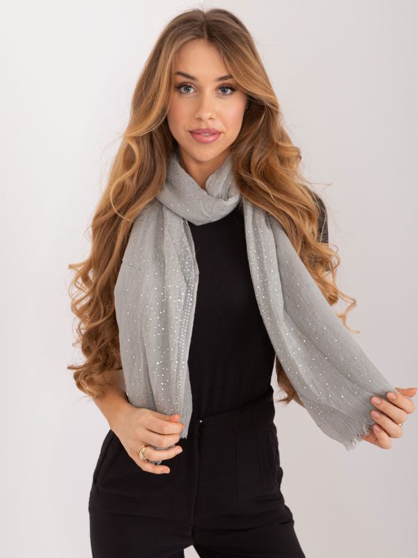 Fashionhunters Gray wide women's viscose scarf