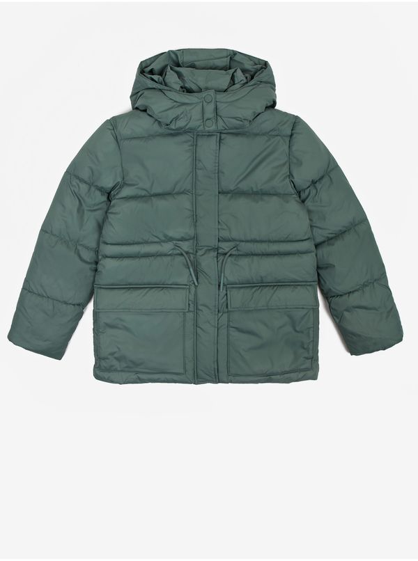 Tom Tailor Green Girls Quilted Winter Jacket with Detachable Hood Tom Tailor - Girls