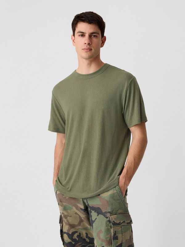 GAP Green men's linen T-shirt GAP