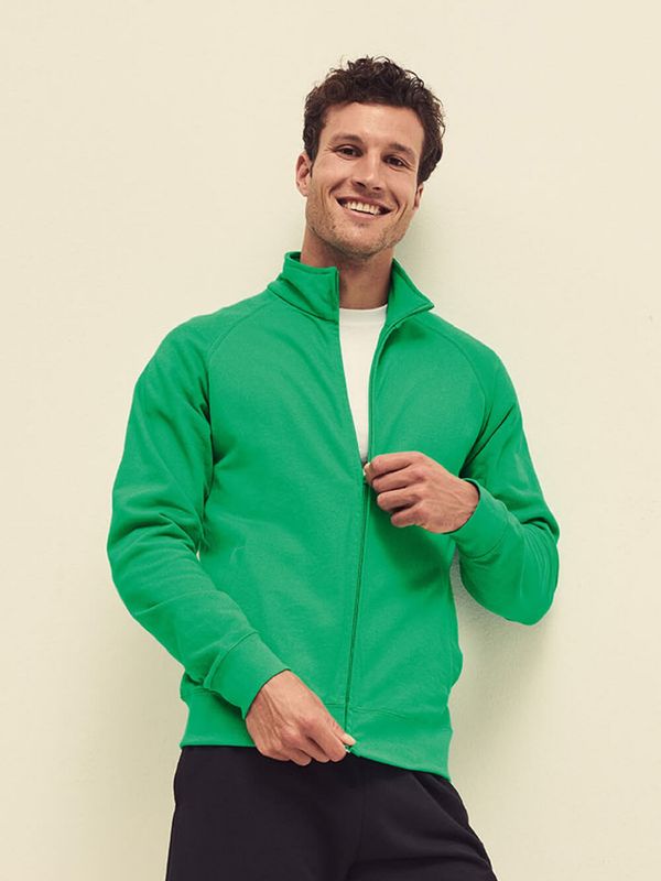 Fruit of the Loom Green Men's Sweatshirt Lightweight Sweat Jacket Fruit of the Loom