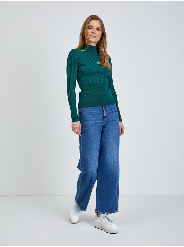 Orsay Green ribbed sweater ORSAY