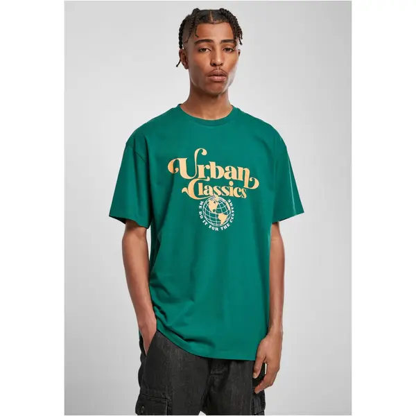 Urban Classics Green T-shirt with Bio Globe logo