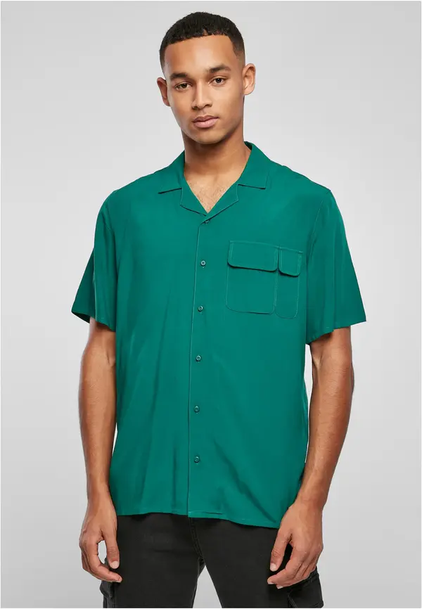 Urban Classics Green viscose shirt Camp