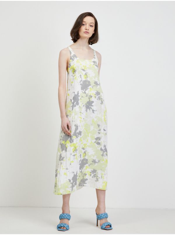 Calvin Klein Green-white women's patterned maxi-dresses Calvin Klein Jeans - Women