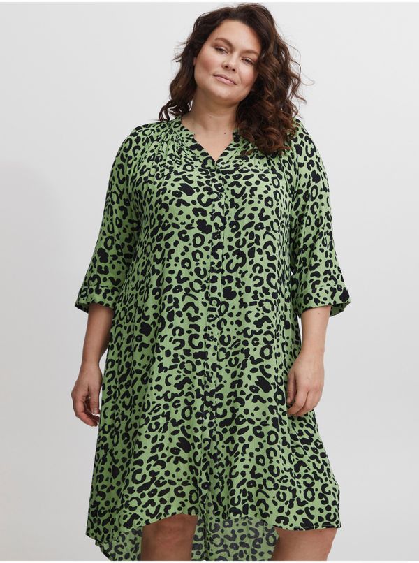 Fransa Green Women Patterned Shirt Dress Fransa - Women