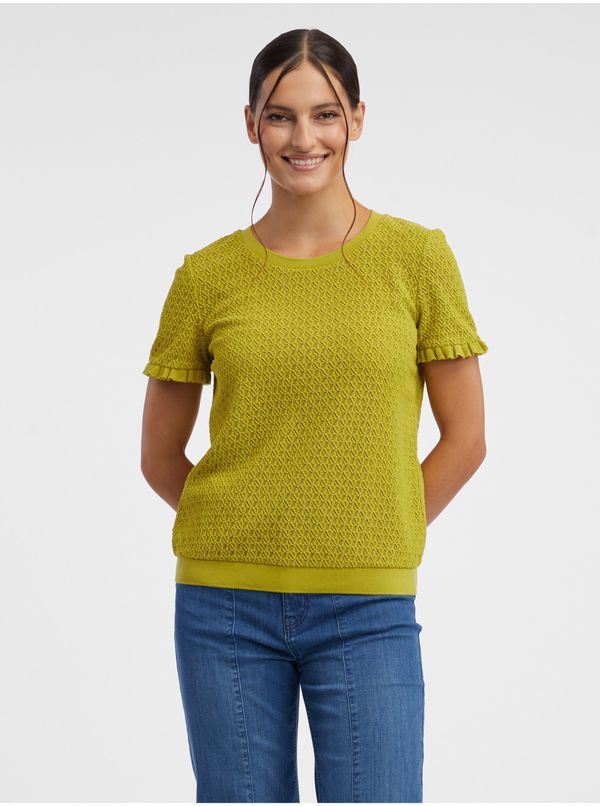 Orsay Green women's patterned knitted T-shirt ORSAY