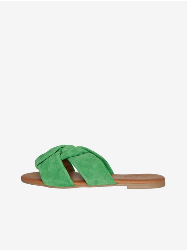 Pieces Green Women's Suede Slippers Pieces Visana - Women's
