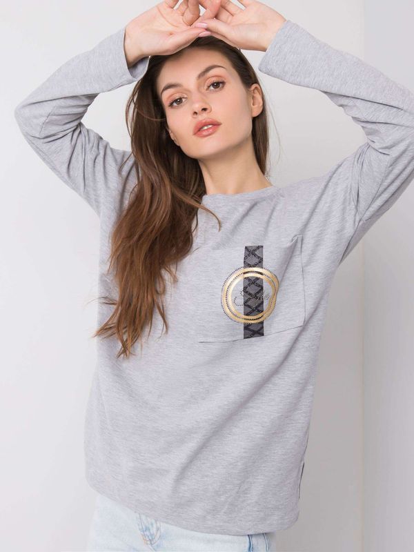 Fashionhunters Grey cotton blouse