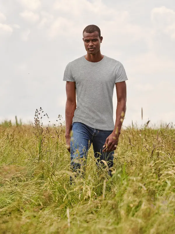 Fruit of the Loom Grey Iconic Combed Cotton T-shirt Fruit of the Loom