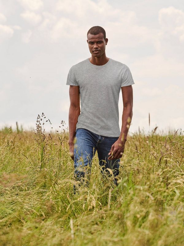 Fruit of the Loom Grey Iconic Combed Cotton T-shirt Fruit of the Loom