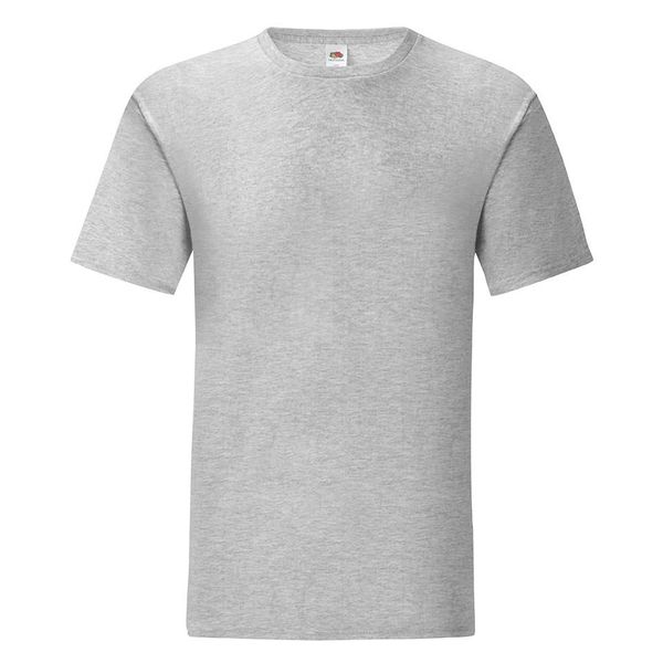 Fruit of the Loom Grey Iconic Combed Cotton T-shirt Fruit of the Loom