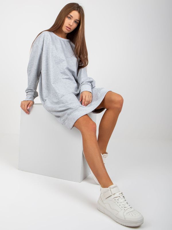 Fashionhunters Grey long oversize hoodie