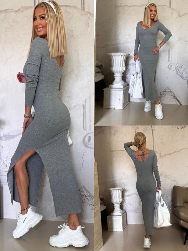 By o la la Grey maxi pencil dress By o la la